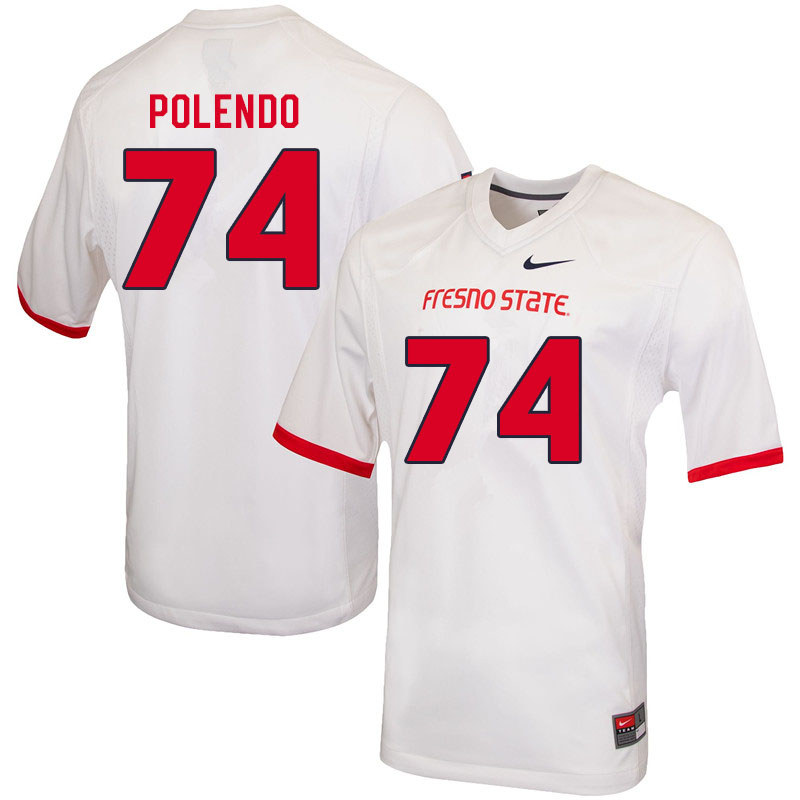 Men #74 Julian Polendo Fresno State Bulldogs College Football Jerseys Sale-White